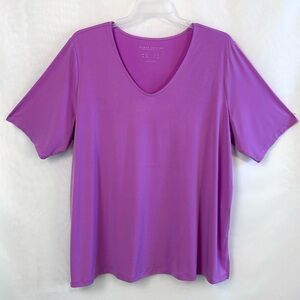 New Purple Susan Graver Modern Essentials Regular Liquid Knit Tunic / 2XL